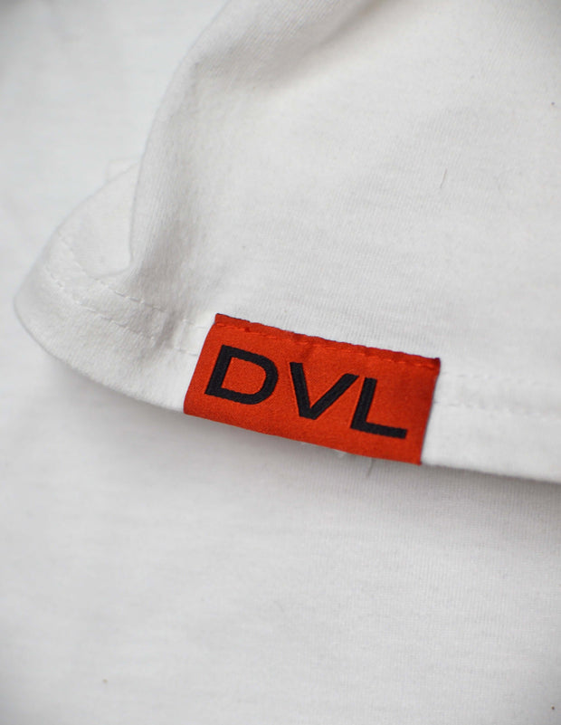 White High-Impact Shorts Tee for Men - DVL Logo