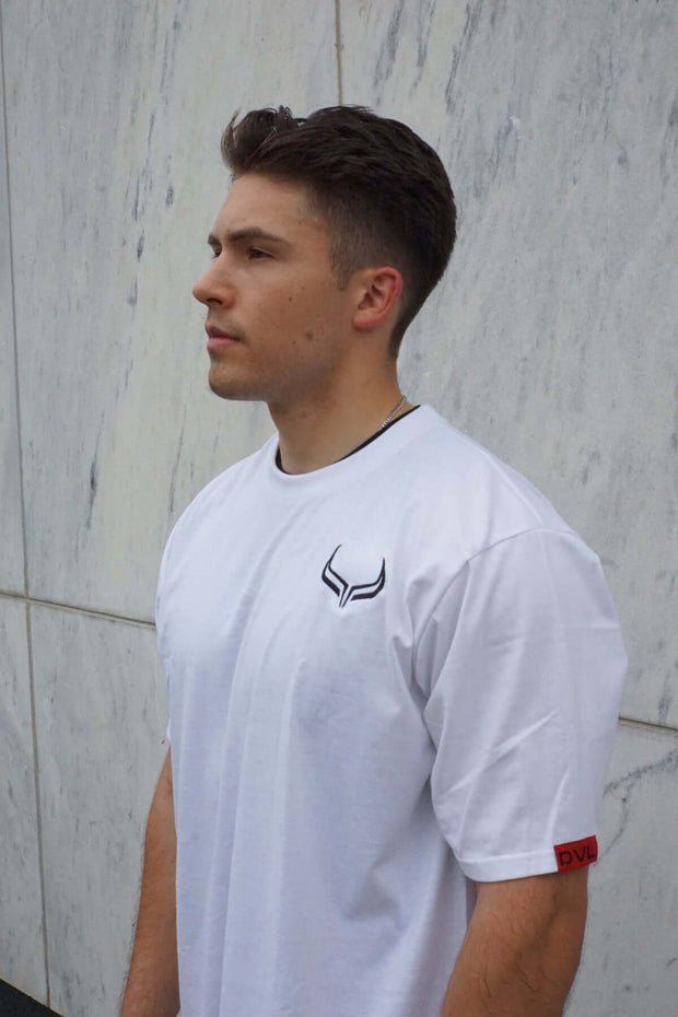 White High-Impact Shorts Tee for Men - Side View